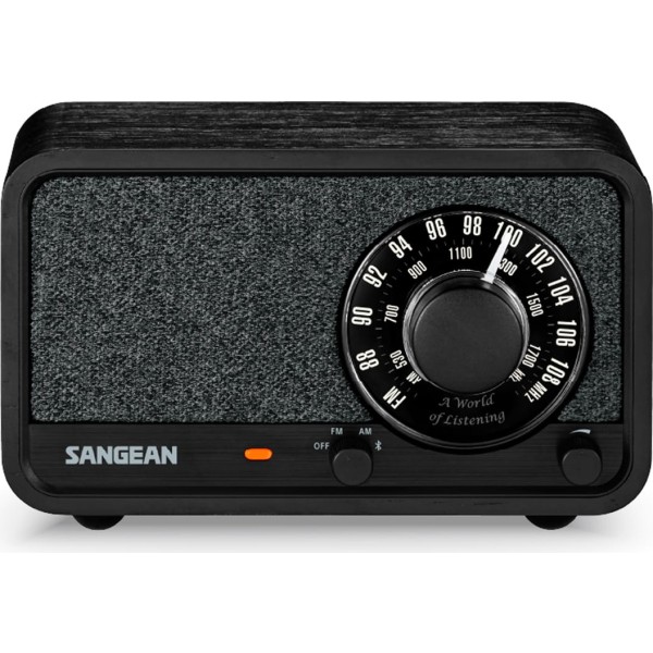 Sangean wr-8 roble de medianoche / radio analógica de madera con am / fm / bluetooth